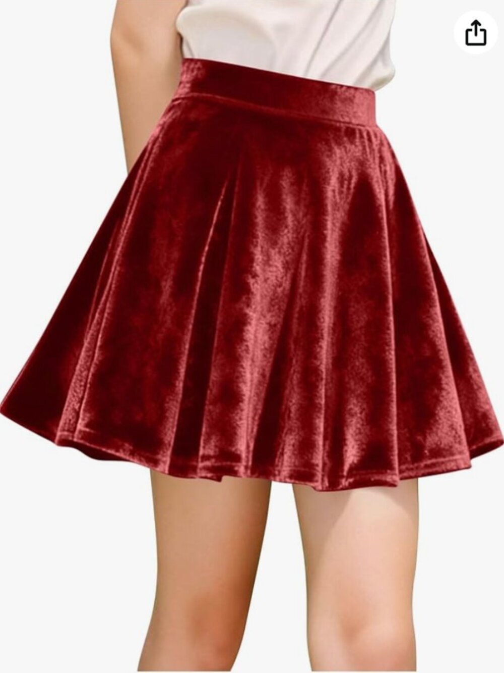 Velvet Red Mini Skirt